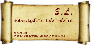 Sebestyén Lóránt névjegykártya