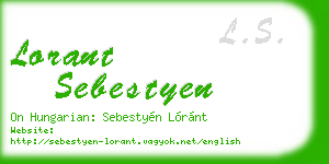 lorant sebestyen business card
