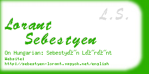 lorant sebestyen business card